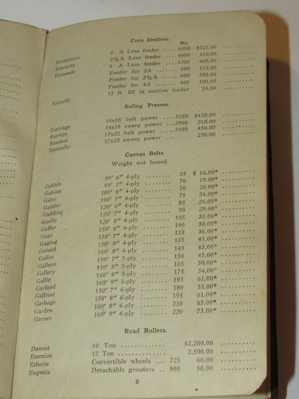 VINTAGE 1913 J. I. CASE THRESHING MACHINE CO PRICE LIST! SALESMAN&rsquo;S COPY! JI