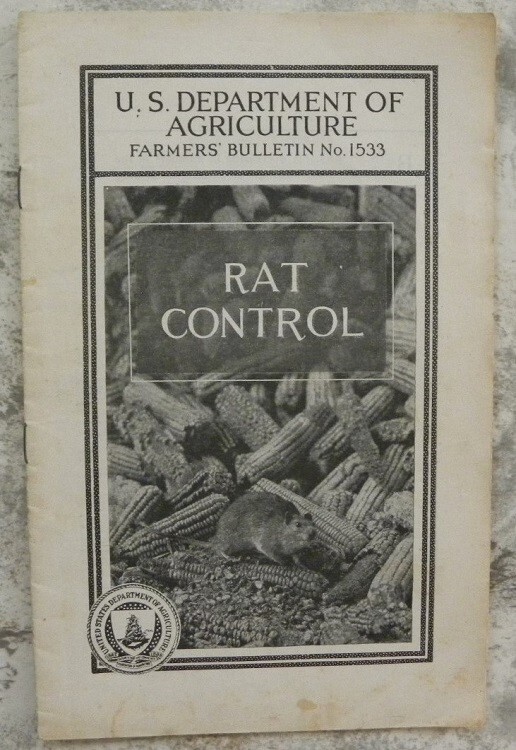 1927 Farm Rat Control, USDA Agriculture Farmers Bulletin Booklet