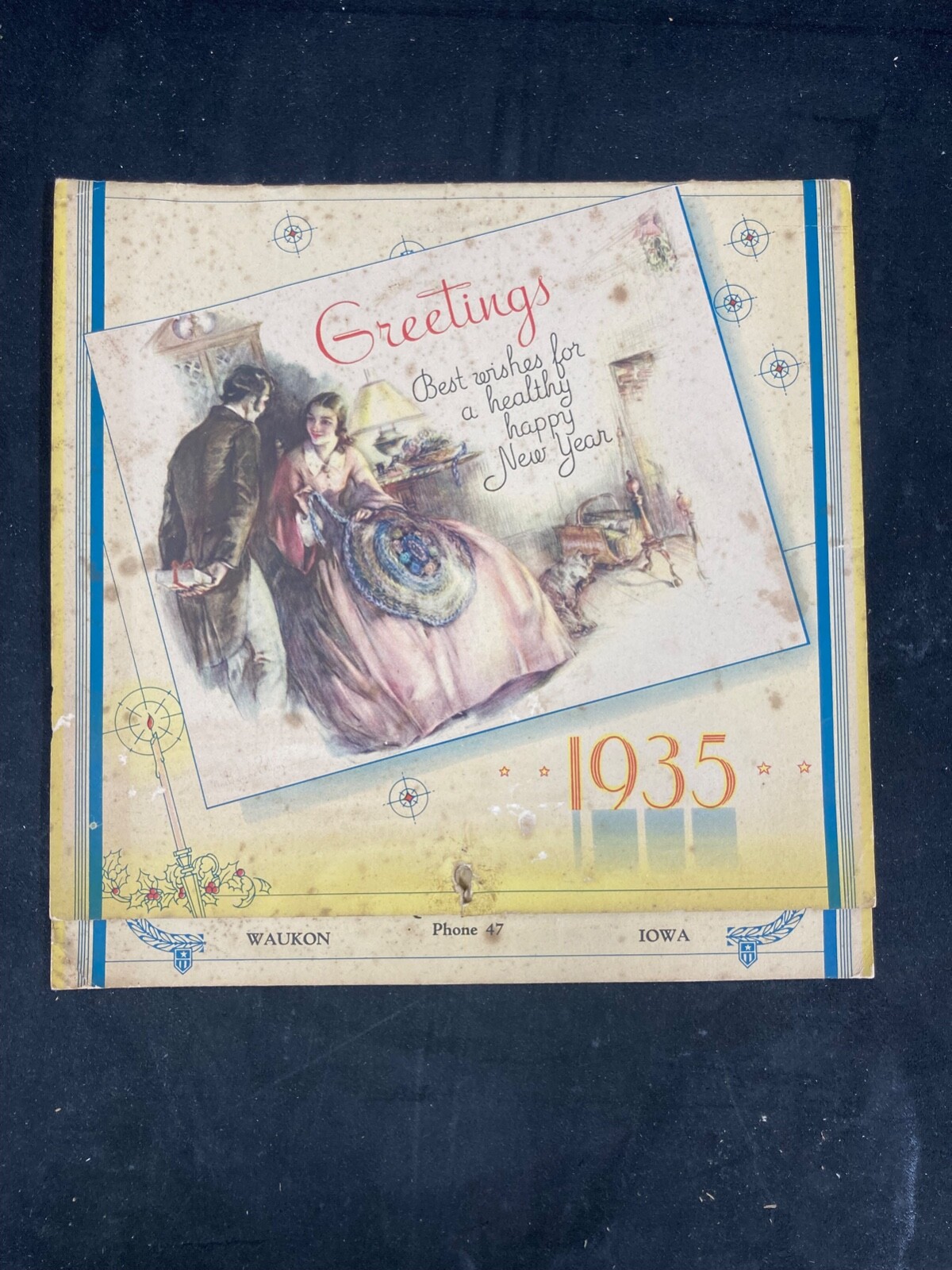 1935 DE LAVAL MILKERS & CREAM SEPARATORS NEW YEARS GREETINGS ADVERTISIN CALENDAR