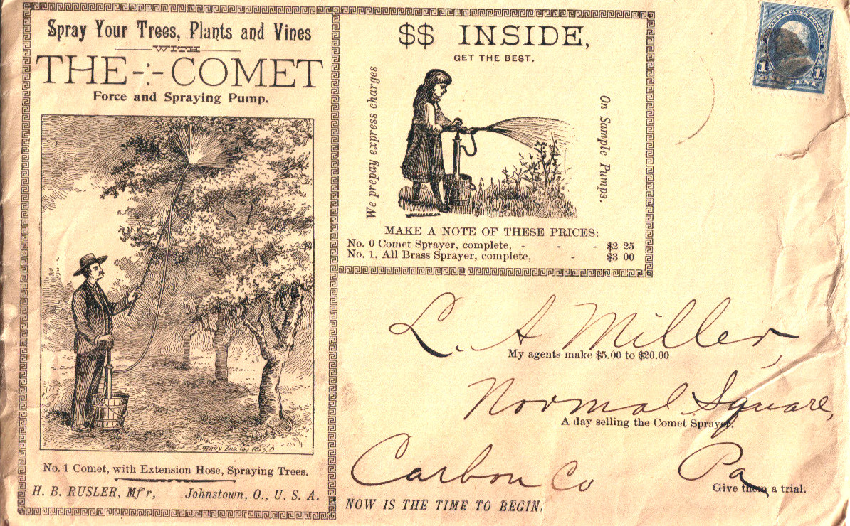 1896 Comet Lawn &Garden Force Pump Recruiting Letter Packet Price List Catalogue