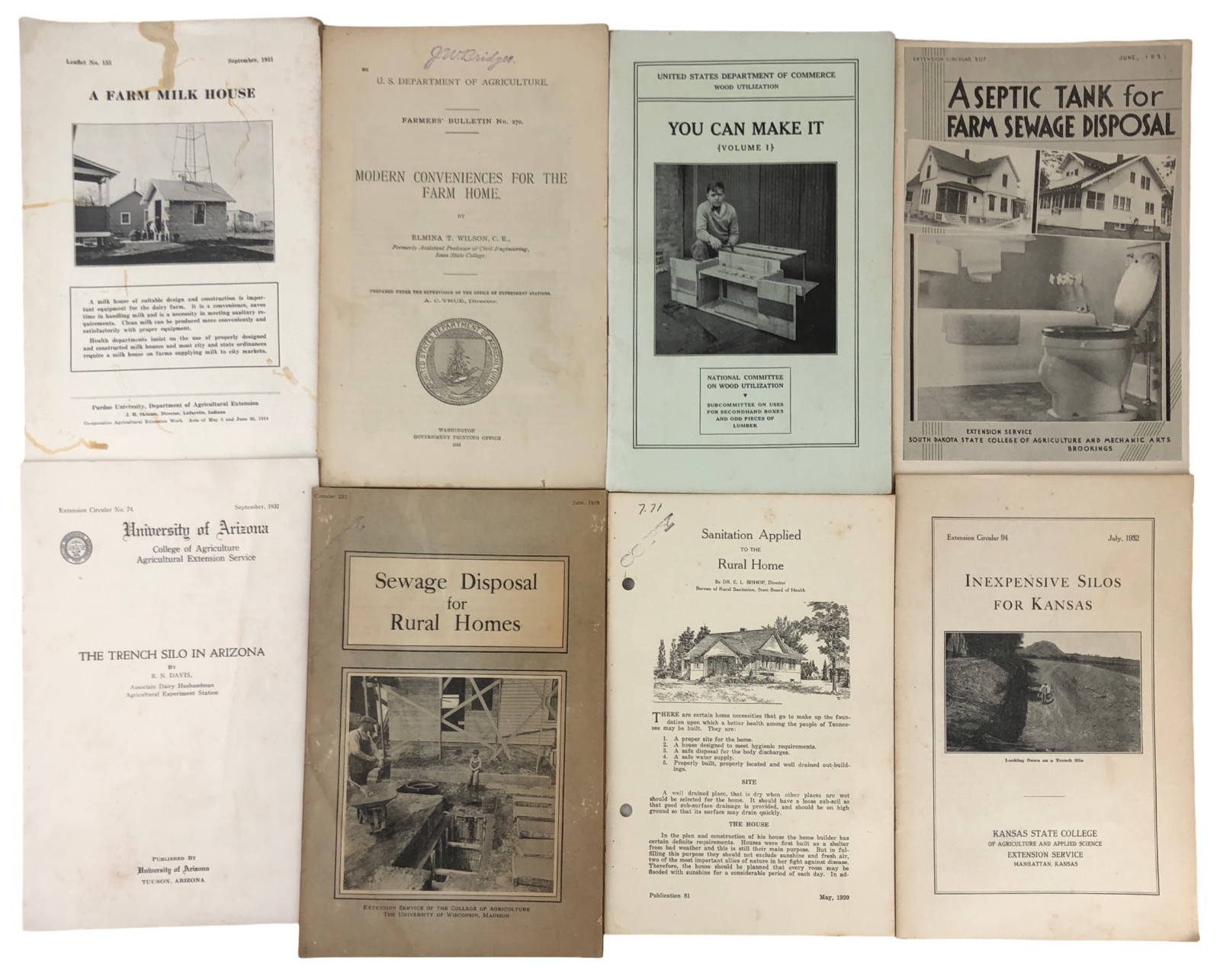 Lot 36 Antique Vtg USDA Farmer Bulletins Milk Plumbing Repairs Farmstead Dairy
