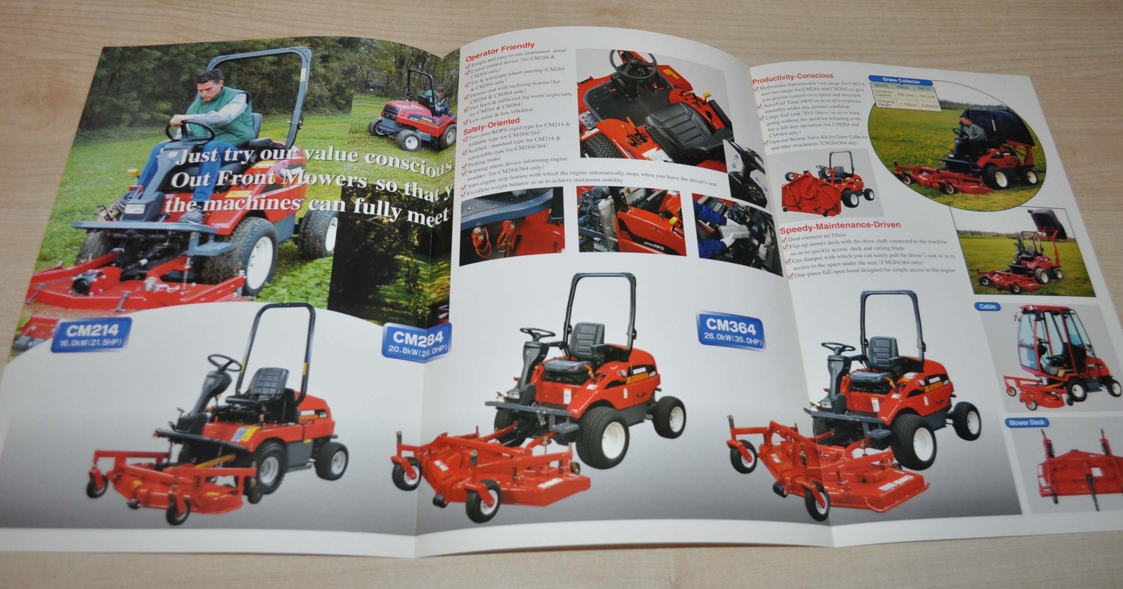 Shibaura Front Mower CM214 CM284 CM364 Tractor Japanese Brochure Prospekt ENG