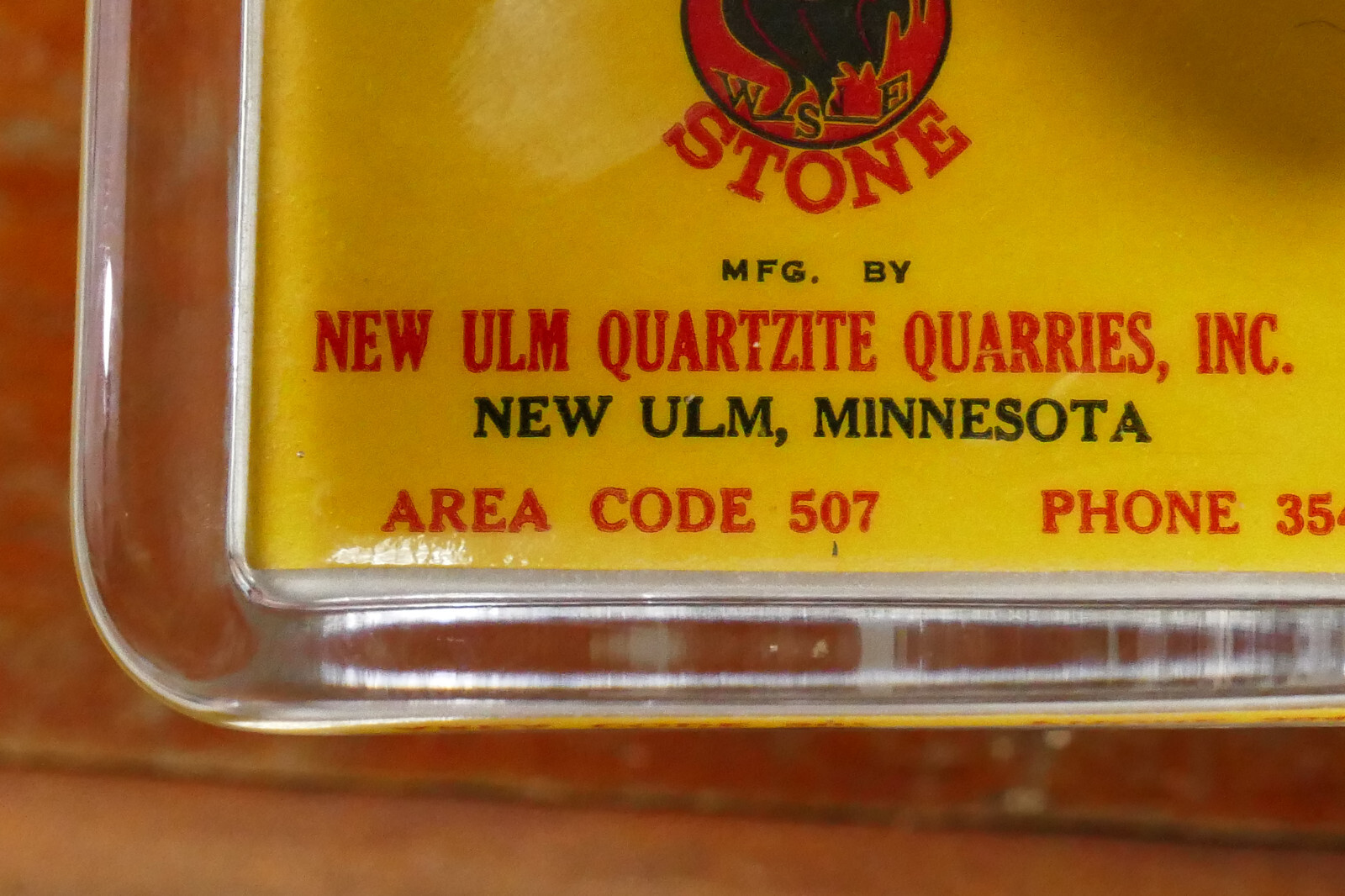 RARE Vintage 1960s Cherrystone Poultry Grit New Ulm Minnesota Glass Paper Weight