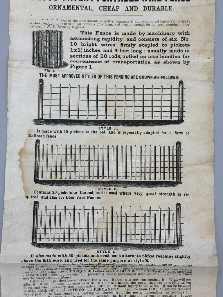 c 1900 Betts WIRE FENCE Farm Advertising TROY NY Circular
