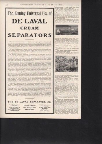 1909 DE LAVAL CREAM SEPARATOR DIARY FARM MILK MECHANICAL AGRICULTURE AD 13470