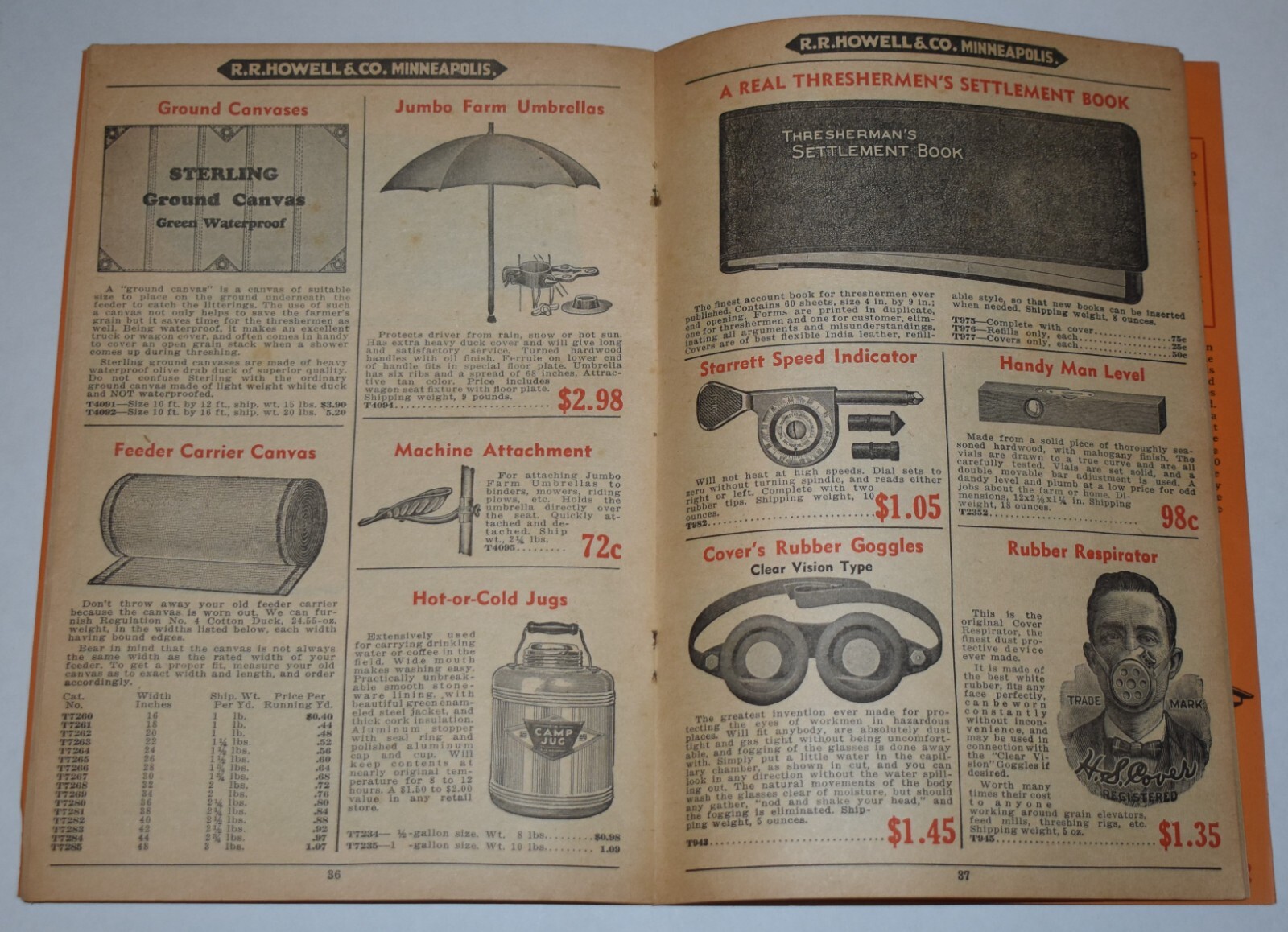 Vintage 1938 HOWELL & CO Minneapolis MN Farm Thresher Threshing Machine Catalog