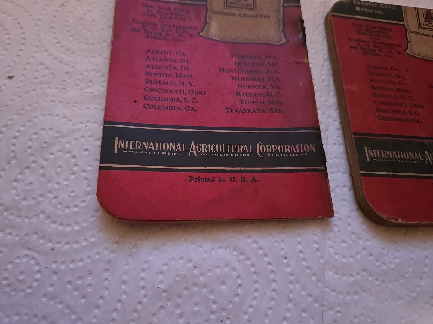 International Fertilizers Note Pads Vintage Farm Advertising Cincinnati, OH Ohio