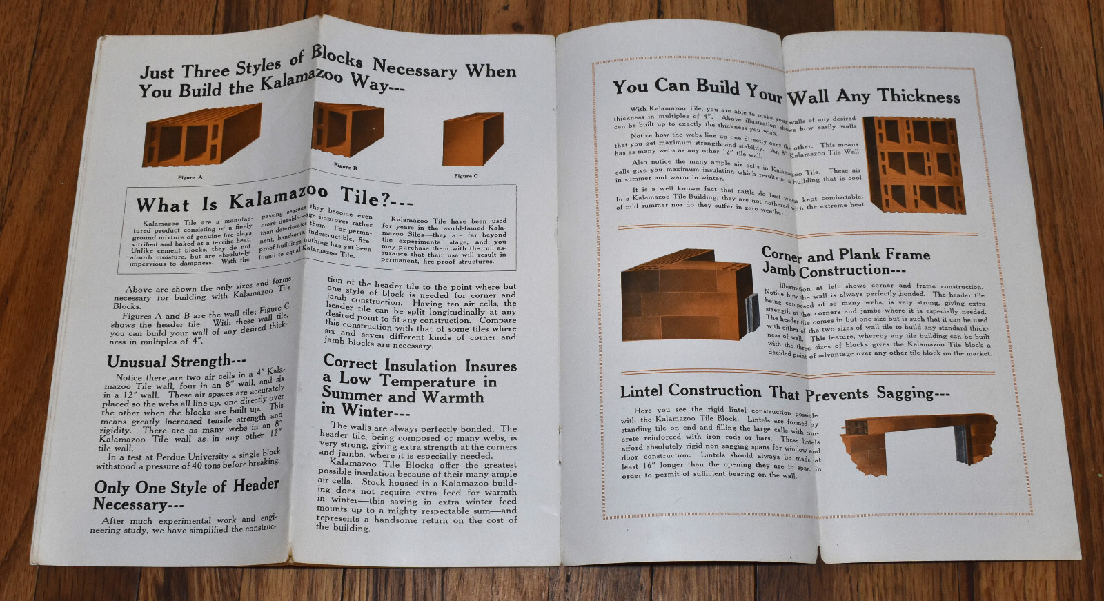 Vintage 1920s Kalamazoo Glazed Block Farm Building Sales Brochure Pamphlet