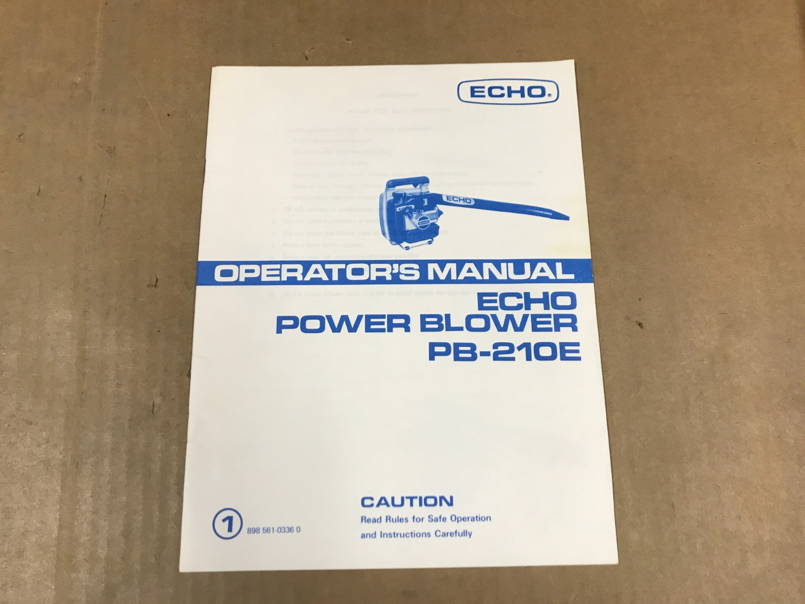 Vintage Echo Power Blower Model #PB210E Operator&rsquo;s Manual