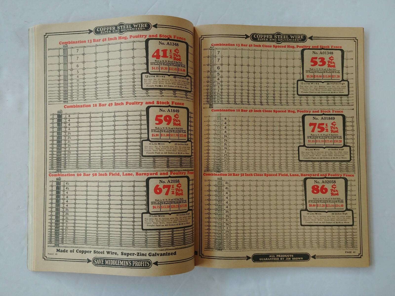 1930 Barbed Wire & Fencing Catalog Jim Brown&rsquo;s plus Stoves, Furnaces, & More