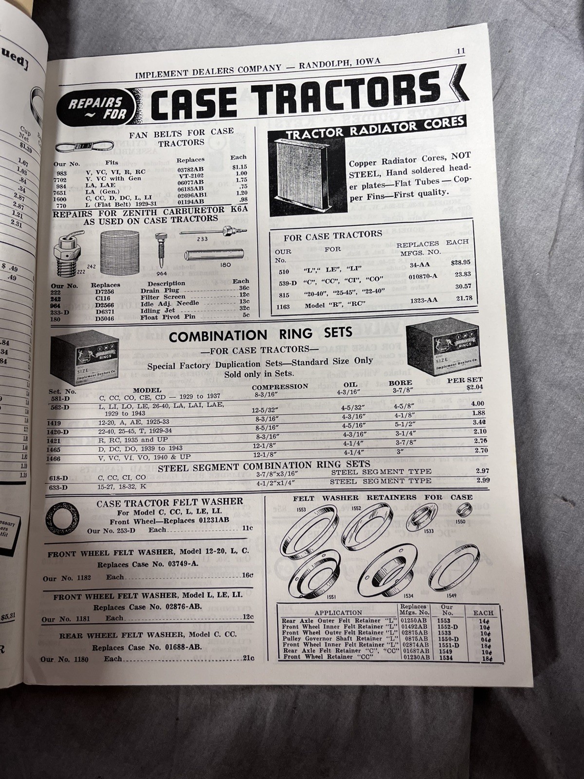 VTG 1949 Implement Dealers Co. Catalog RANDOLPH IA Tractor Truck Parts DEVIL IMP