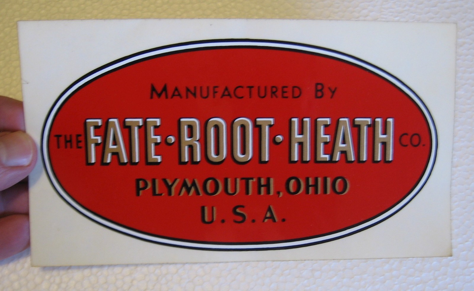 The FATE ROOT HEATH Co. Plymouth, Ohio USA Tractor Decal Qty 2 + Rare Bonus