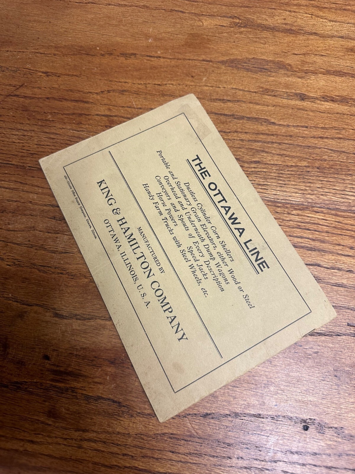 1910&rsquo;s Ottawa Corn Shellers Catalog King & Hamilton Company Ottawa Illinois