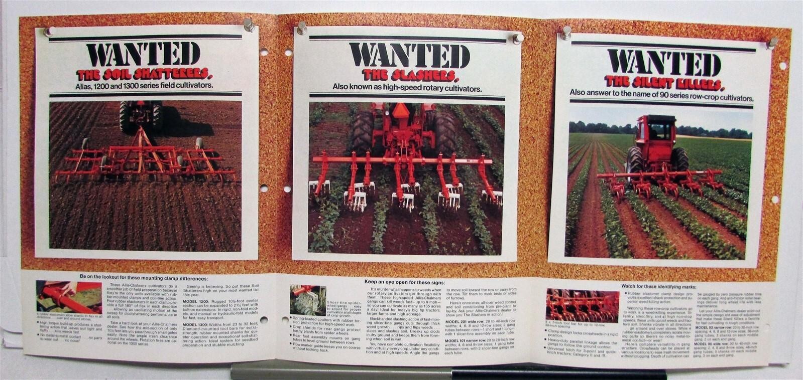 1976 Allis Chalmers The Orange Gang Cultivators Specifications Sales Tri-Fold