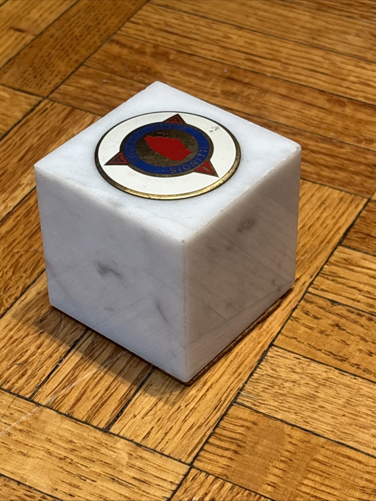 Vintage Illinois Farm Bureau 50 YEAR MEMBER Marble Paperweight