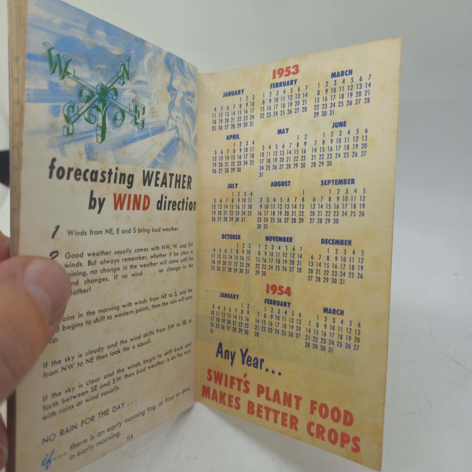 Swifts Red Steer Vintage Notebook & Weather Guide Agriculture Products 1953