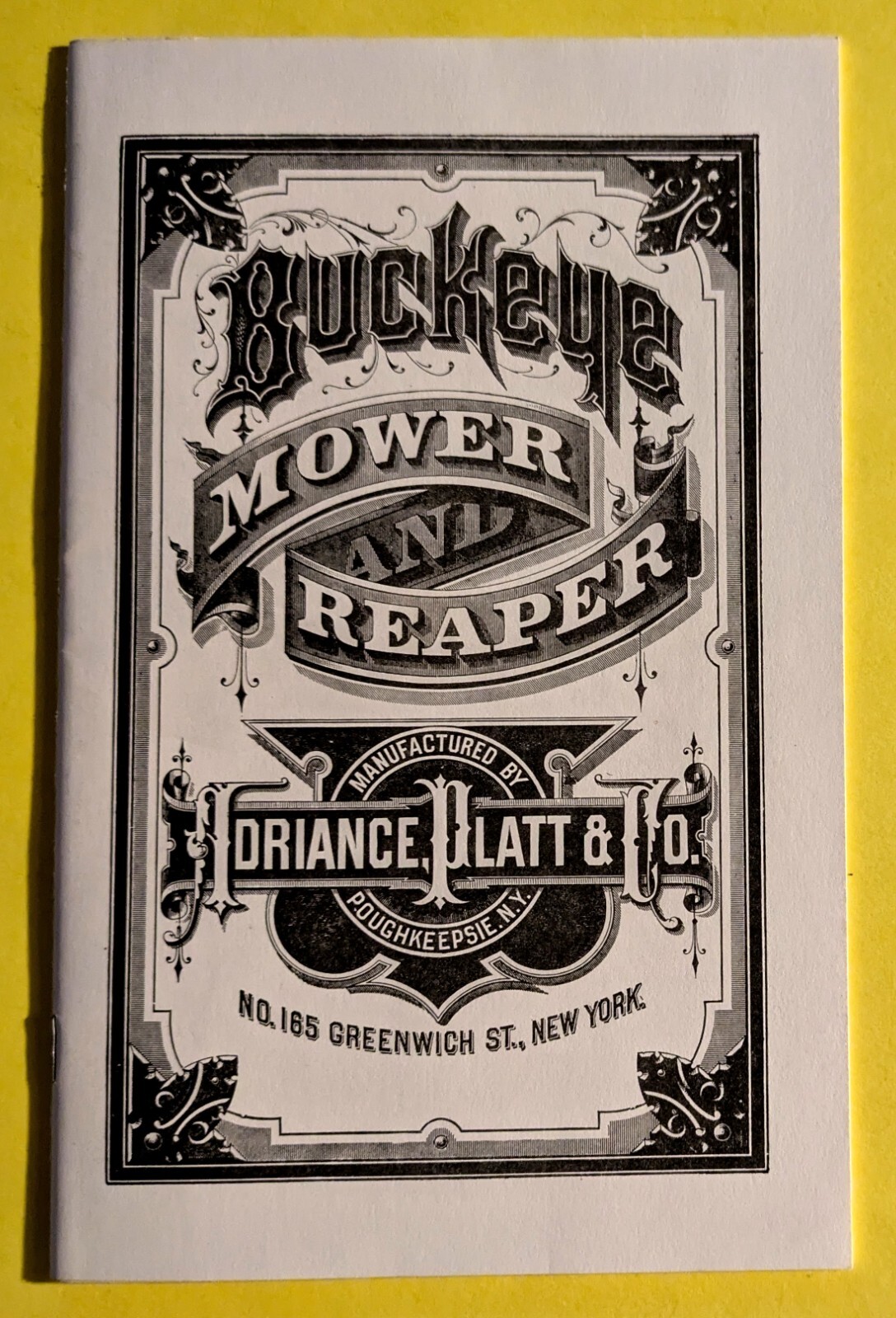 Buckeye Mower and Reaper Catalog. 1985 Stemgas Reprint. 16 Page + Wraps