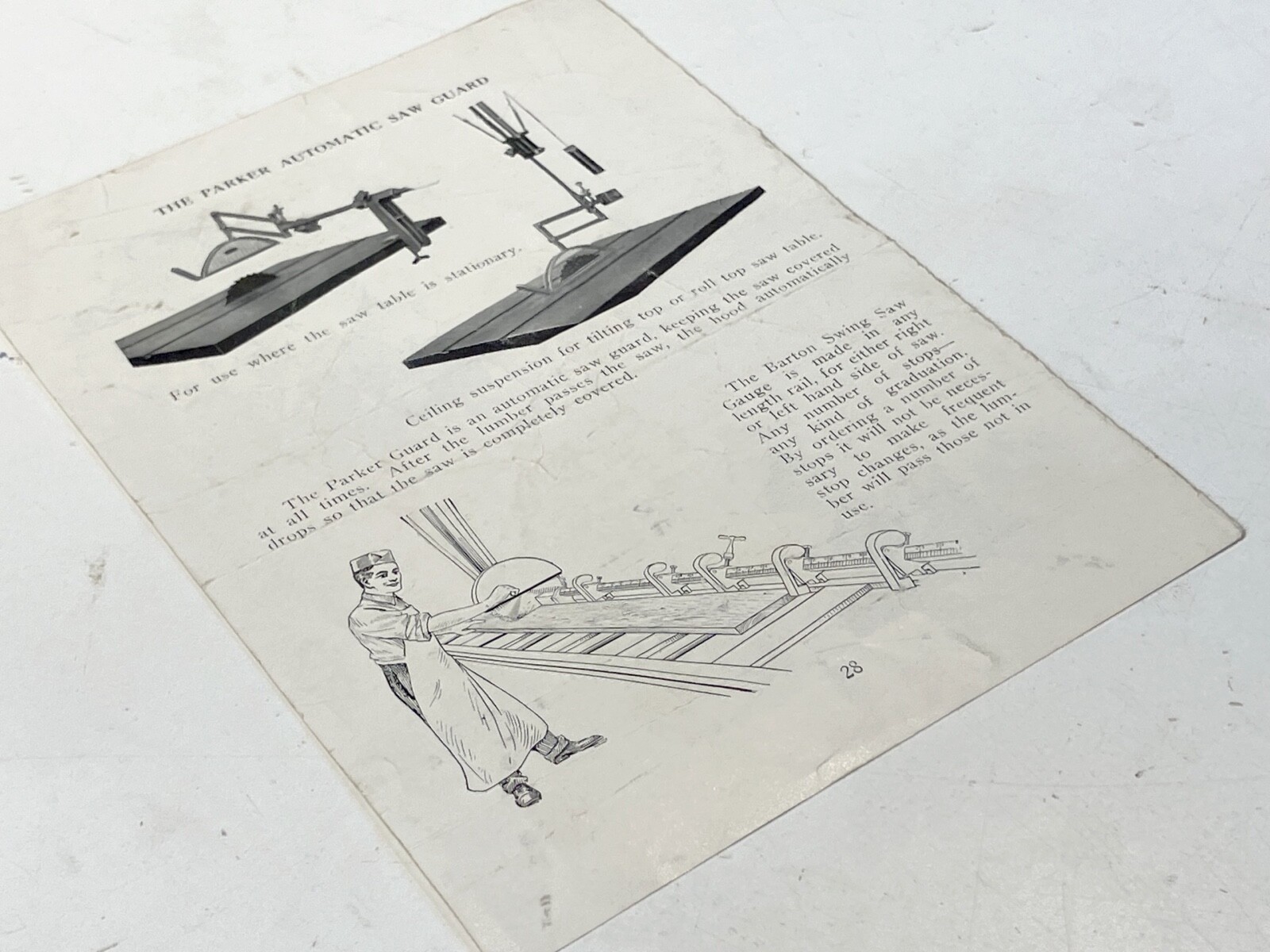 Antique paper flyer Ajax automatic knife grinder advertising Parker saW GUARD