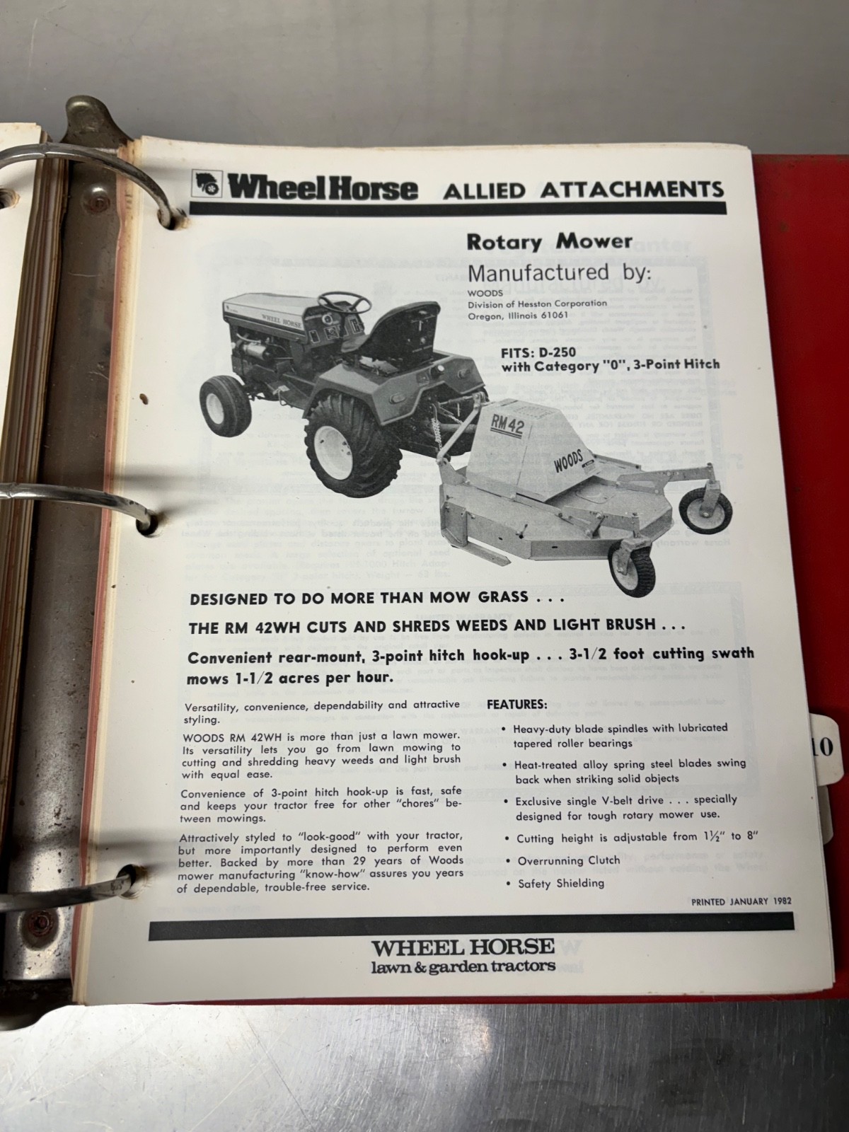 VIntage Wheel Horse Dealer Sales Guide Manual Attachment Guides & Brochures