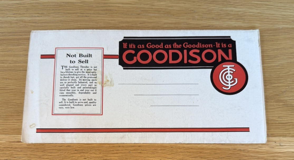 Original 1920s Goodison Threshing Machine Advertising Brochure – Agricultural