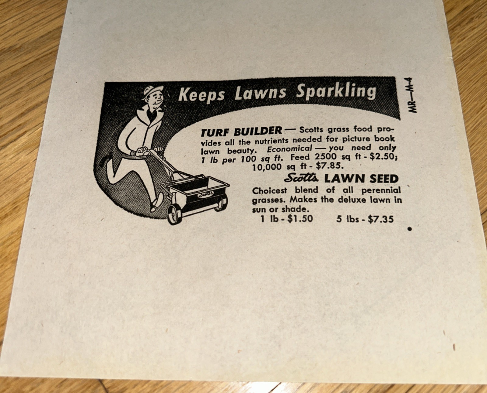 1940s O.M SCOTT & SONS Mat & Layout Ad SCOTT&rsquo;S LAWN SEED Marysville OHIO