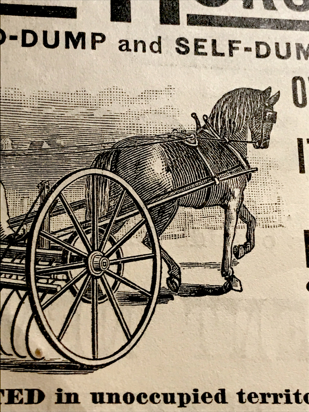 1886 Williams Bros. Horse Rake Farm Engraving Advertising – Ithaca – New York