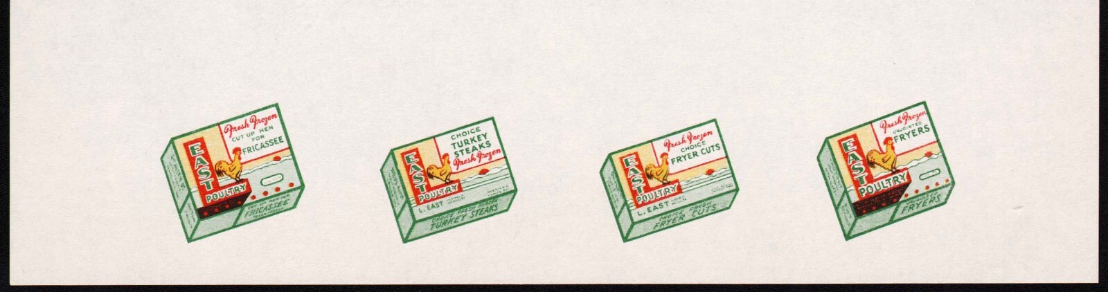 Vintage letterhead EAST POULTRY full color chicken Austin Texas unused n-mint+