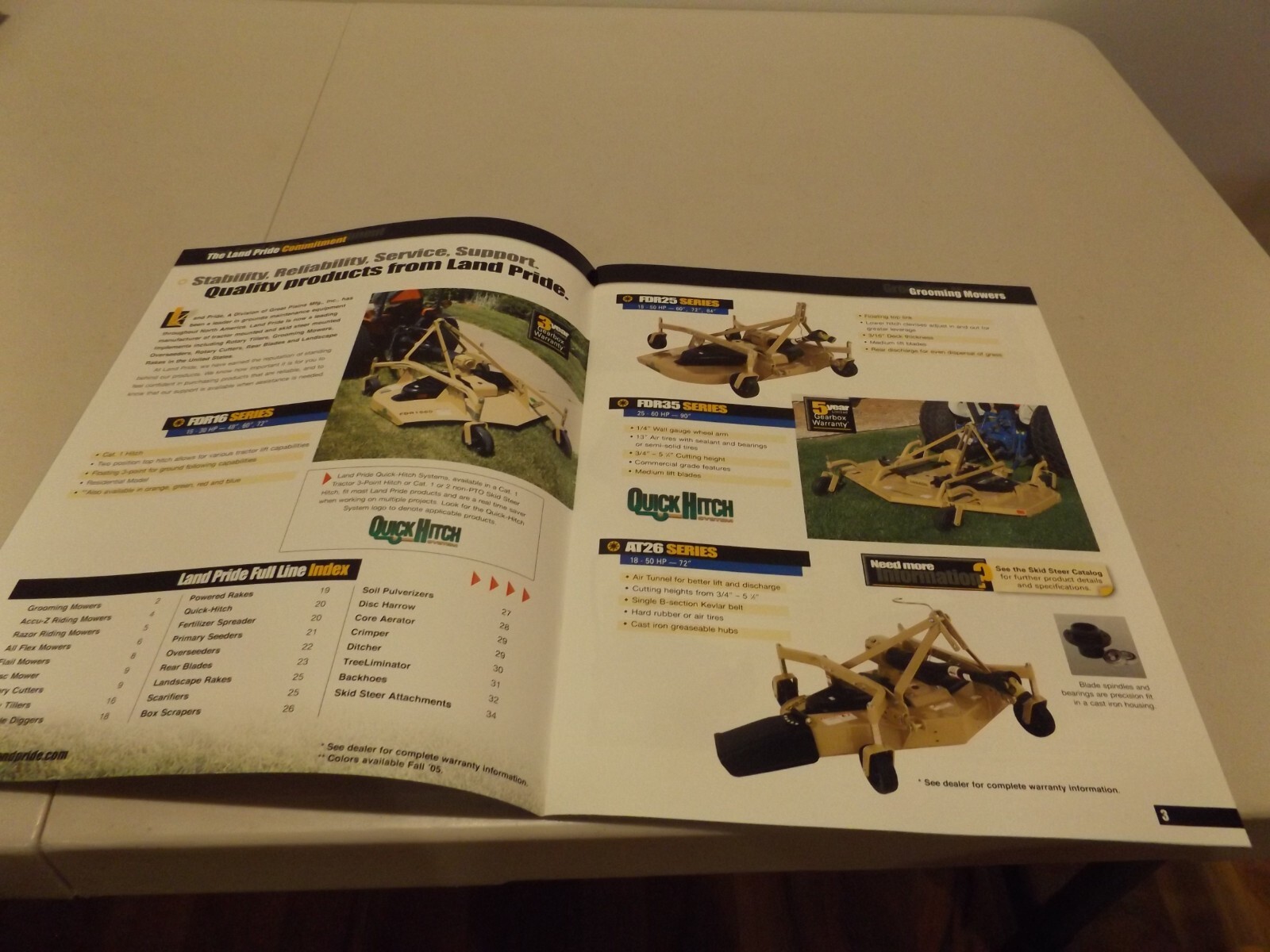 LAND PRIDE PRODUCT GUIDE, Mowers, Cutters, Seeders Etc, LIT # BAC 32739 5/05