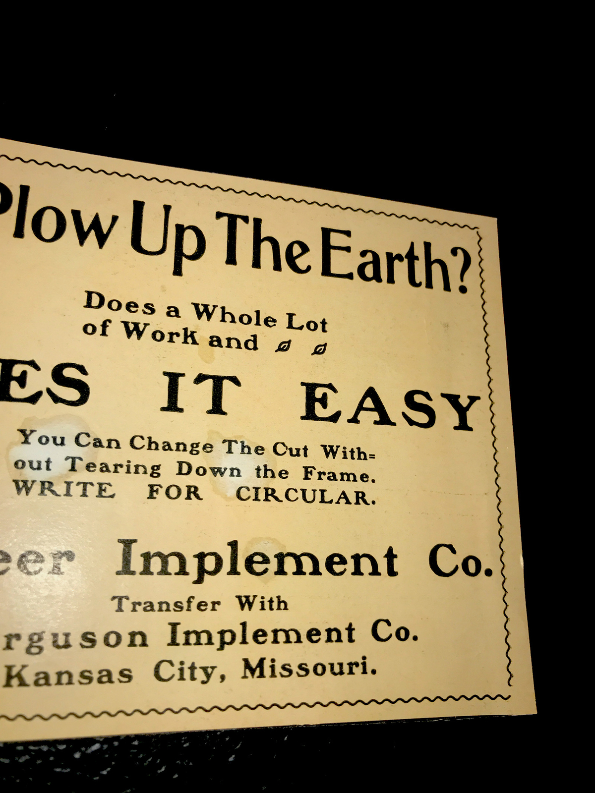 1903 Pioneer Implement Co. Farm Advertising – Kansas City – Missouri