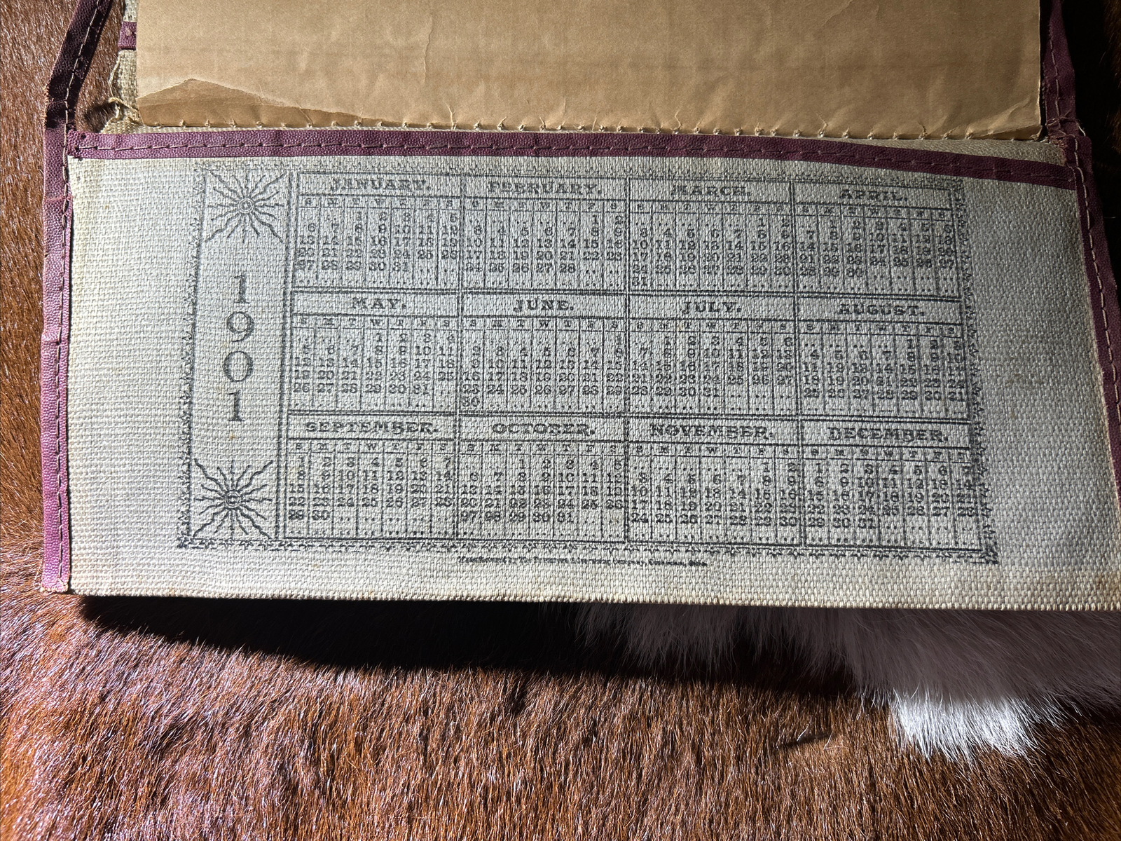 Antique Farming Sattley Mfg. Company Canvas Advert. Plows Illinois 1901 Calendar