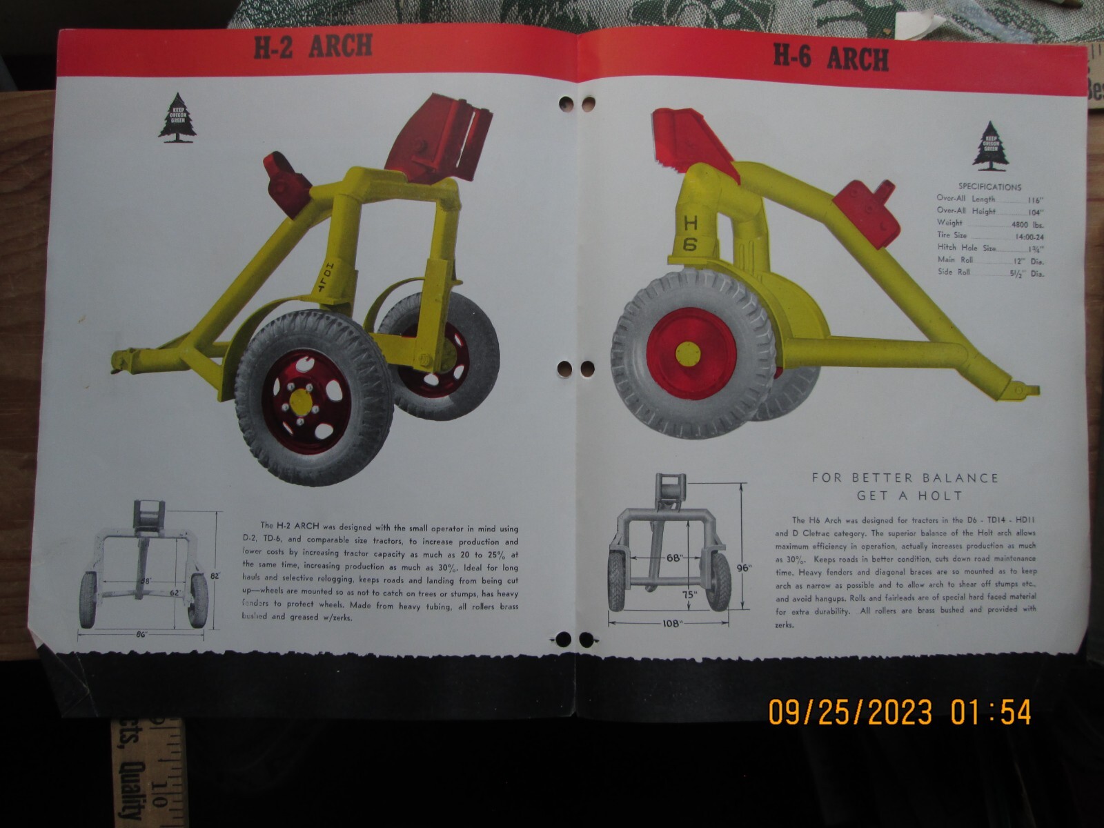 holt archs for crawler tractors brochure