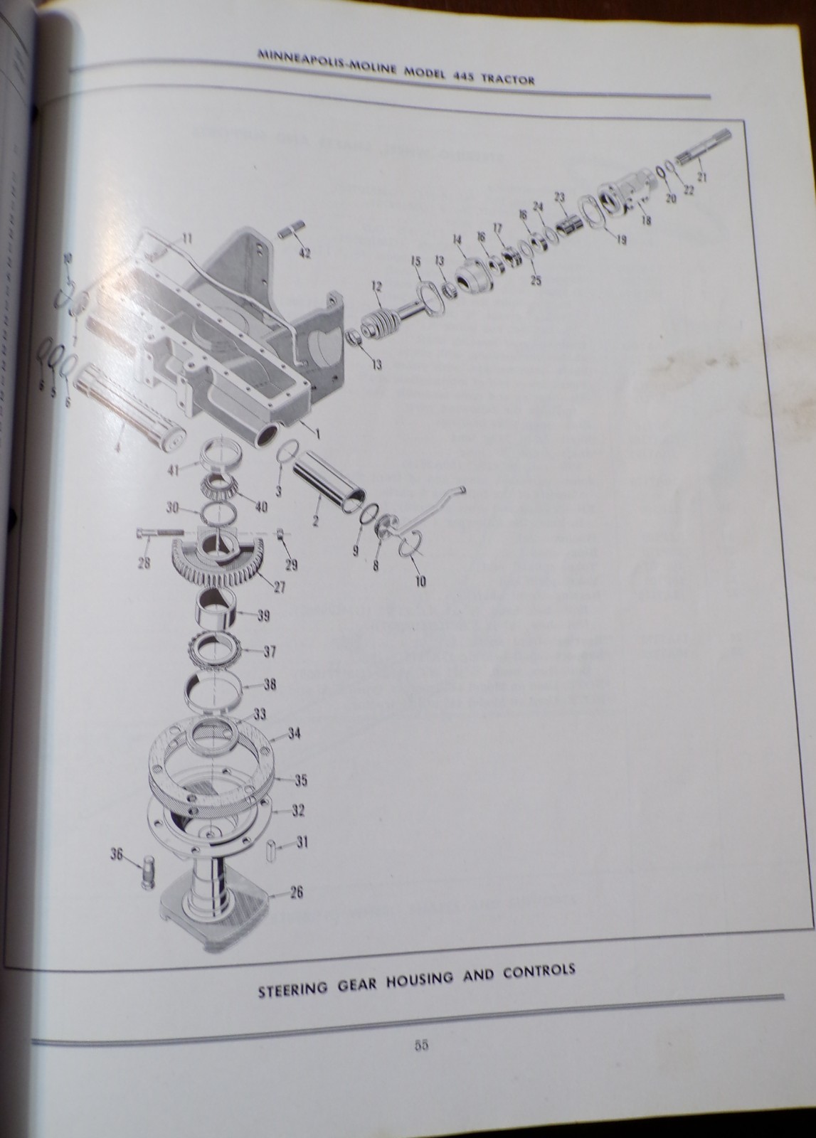 Minneapolis-Moline 445 Tractor Repair Parts Catalog 1955