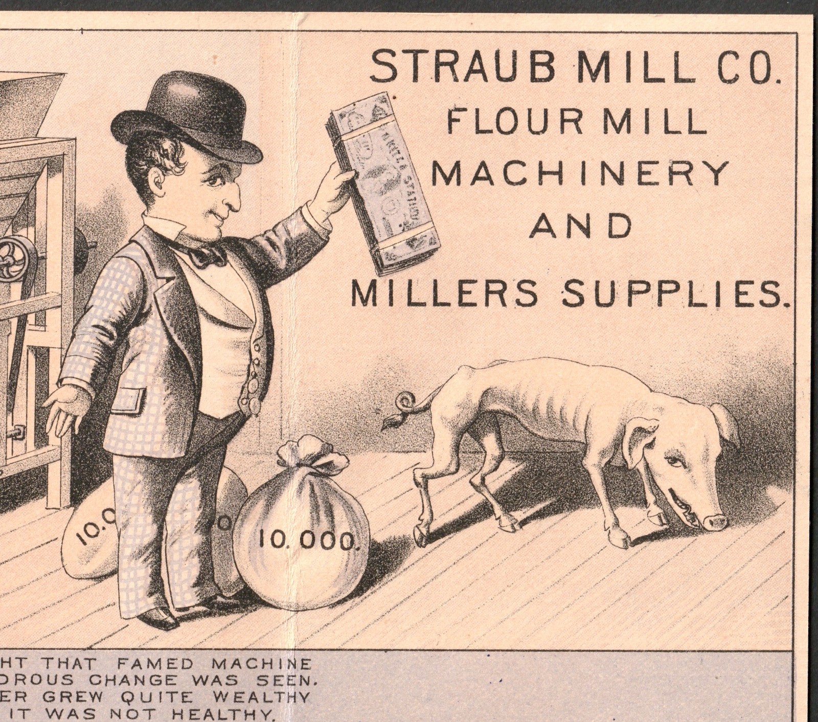 Millers Pig Farm Snow Flake Flour Mill Machine Novelty Trade Card Card SR.f.sF