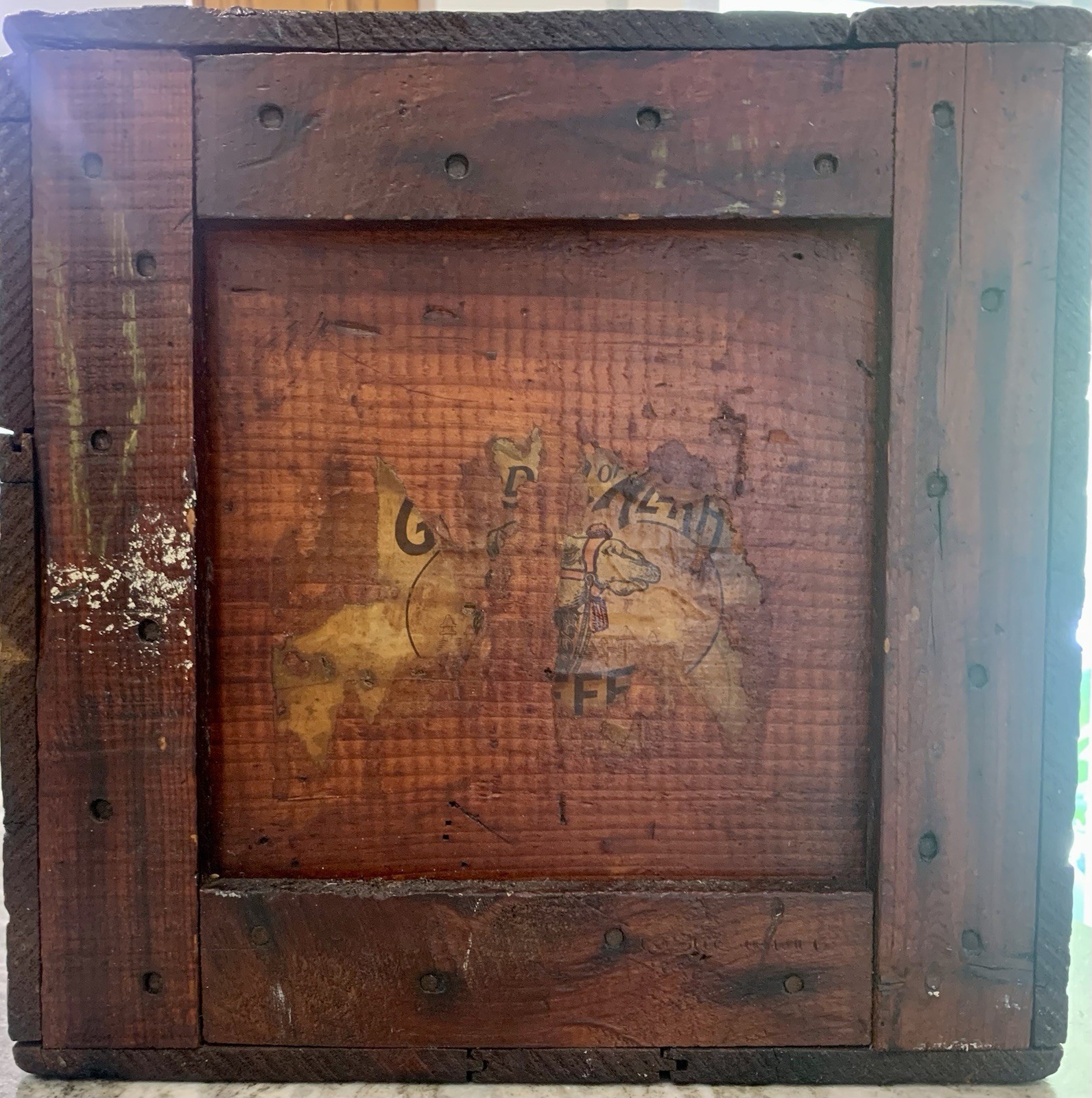 Wood&rsquo;s TEAS & COFFEE BOSTON Mass Wood CRATE Box Early 1900&rsquo;s