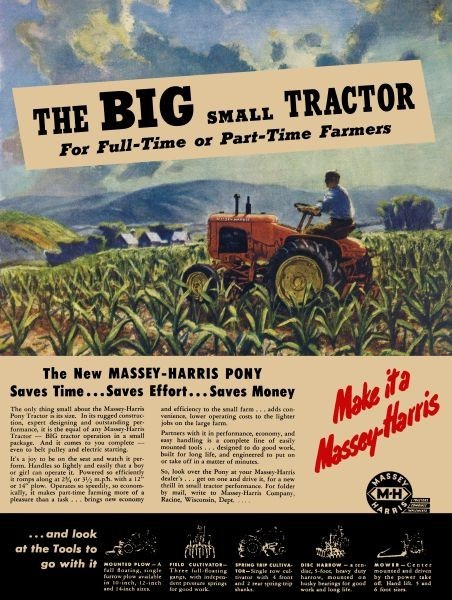 1948 Massey Harris Pony Tractor Introduction NEW METAL SIGN: 9×12&Prime;