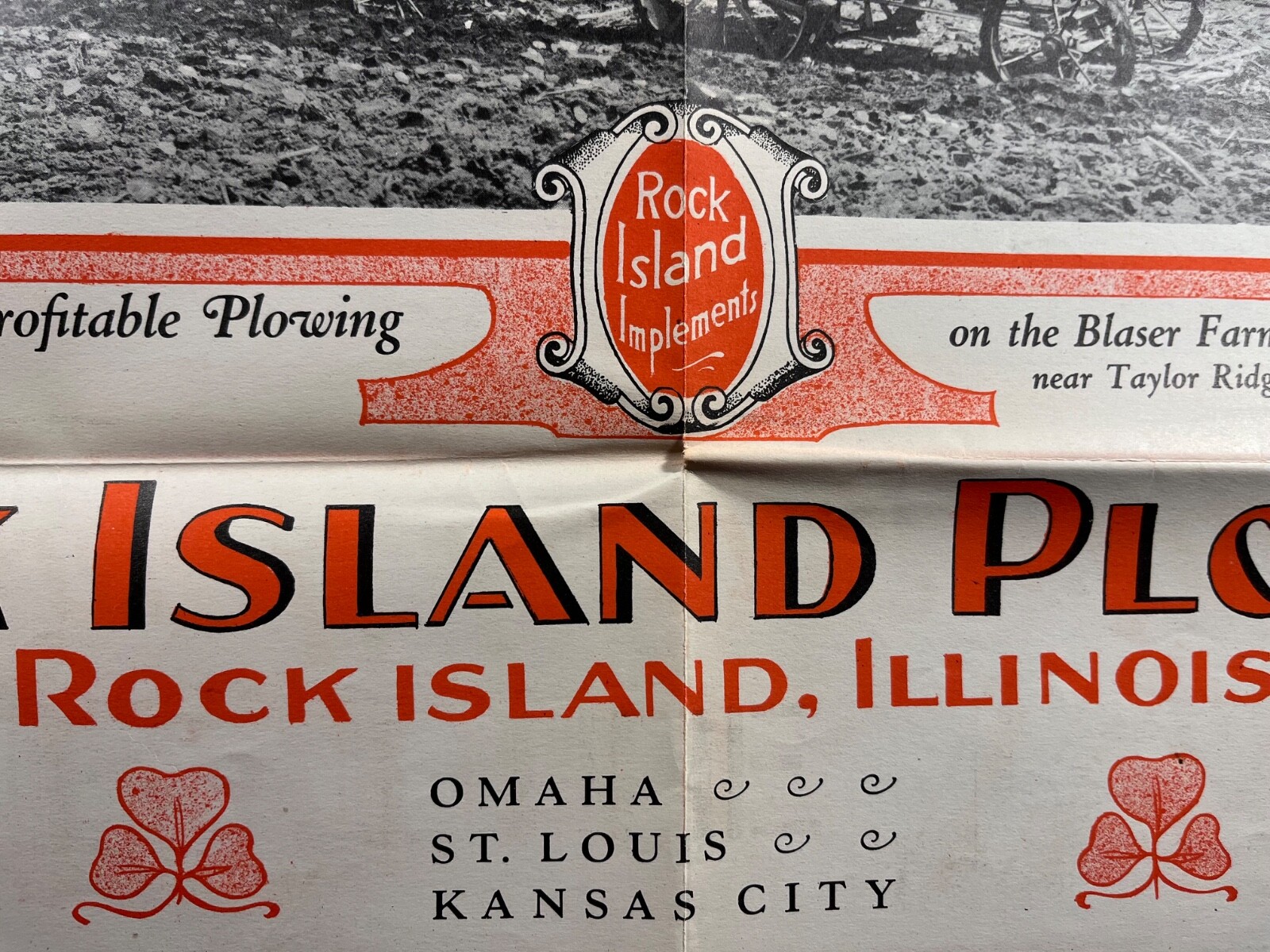 Vintage original Rock Island Model G 2 tractor brochure poster Rock Island Plow
