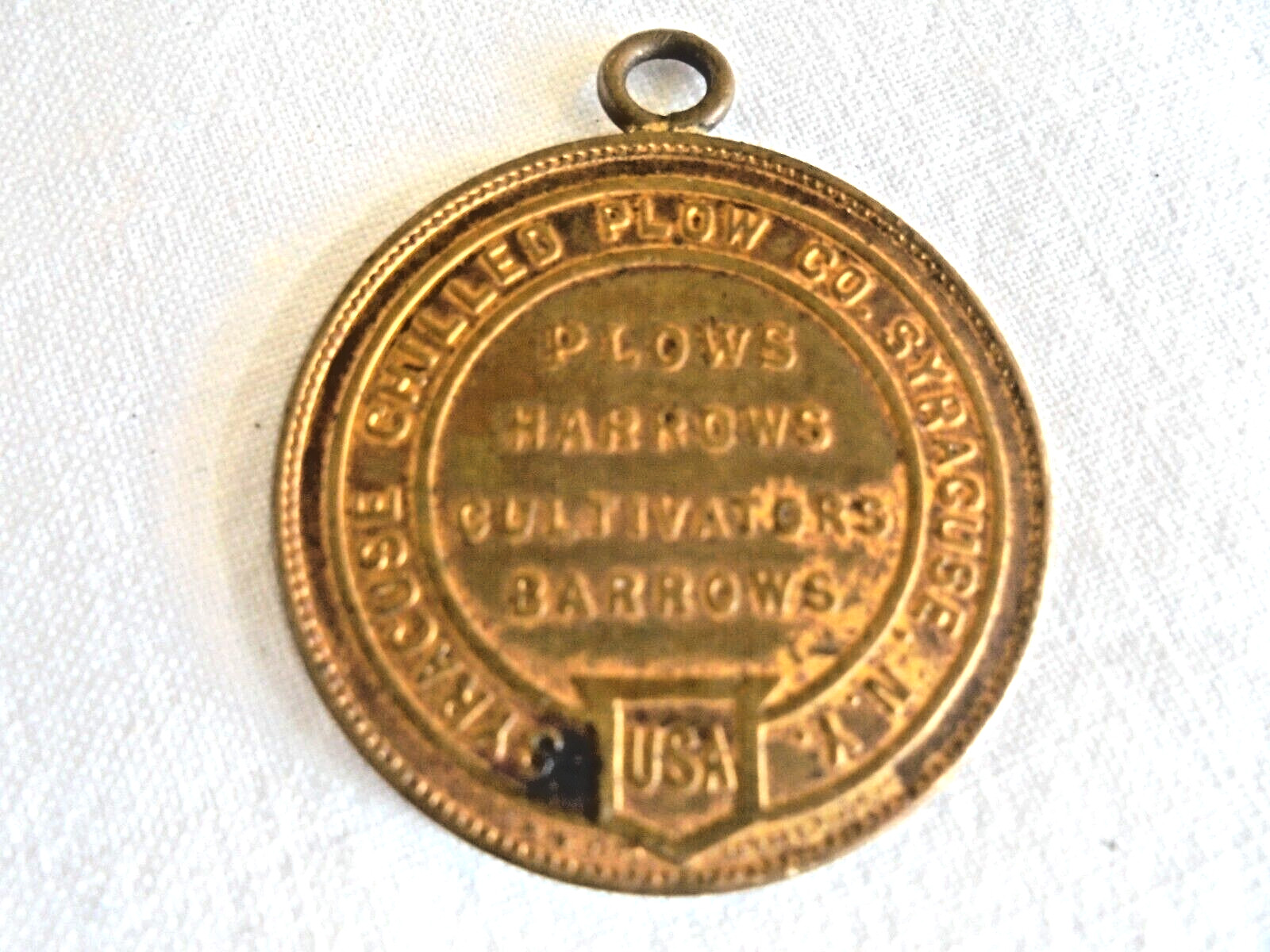 Vintage Syracuse Chilled Plow Co NY 1900 France Worlds Fair Gold Medal Watch Fob