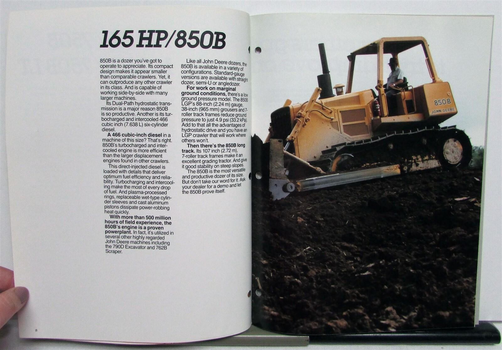 1988 John Deere Loaders & Dozers 100HP+ Specs Construction Sales Brochure