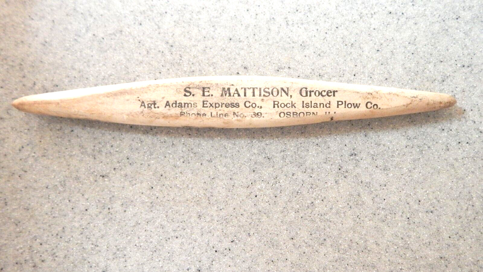 Rock Island Plow Co. Gizmo – S. E. Mattison, Grocer in Osborn, ILL.- Circa 1910