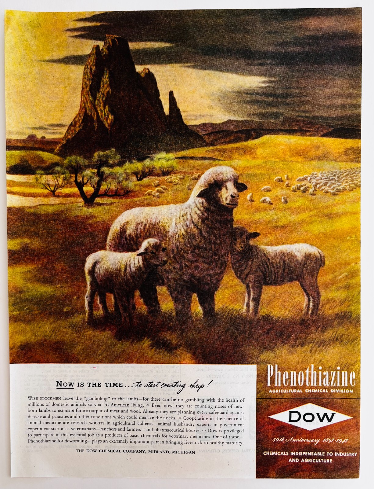 1947 DOW Industrial Chemical Advertisement Industry Phenothiazine DWWW3