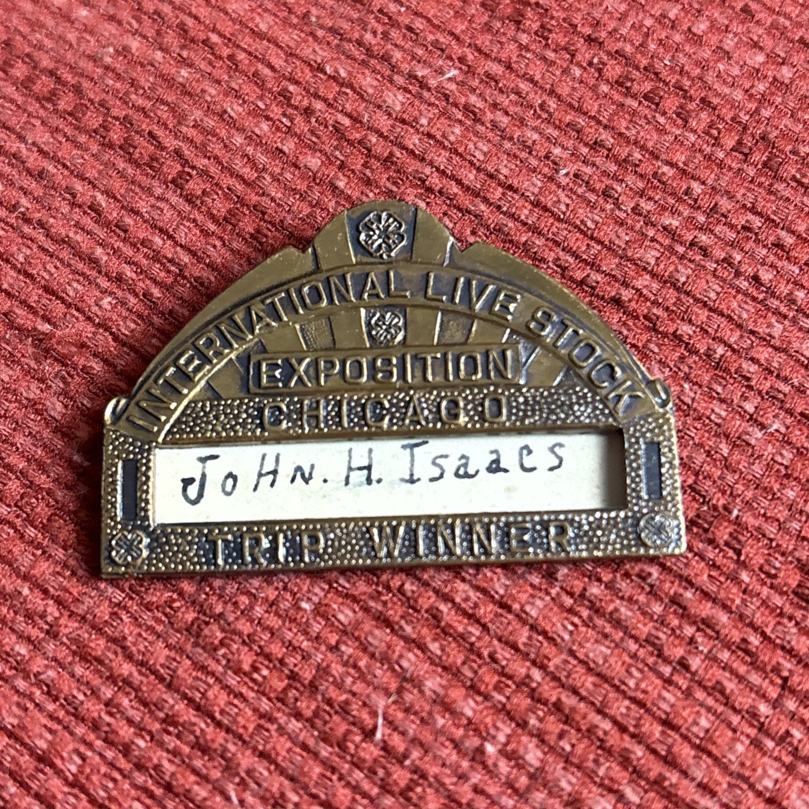 Vintage 4-H International Live Stock Exposition Chicago Trip Winner Badge Pin
