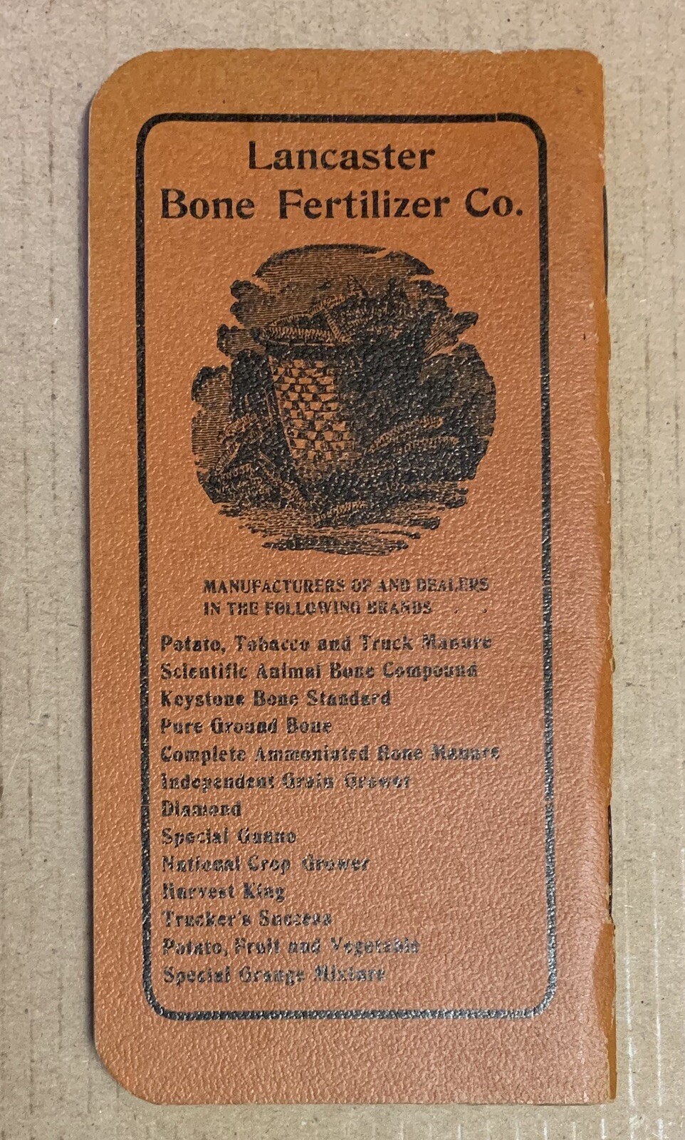 Lancaster Bone Fertilizer Co 1910 antique note book advertising PA animal 38 pg