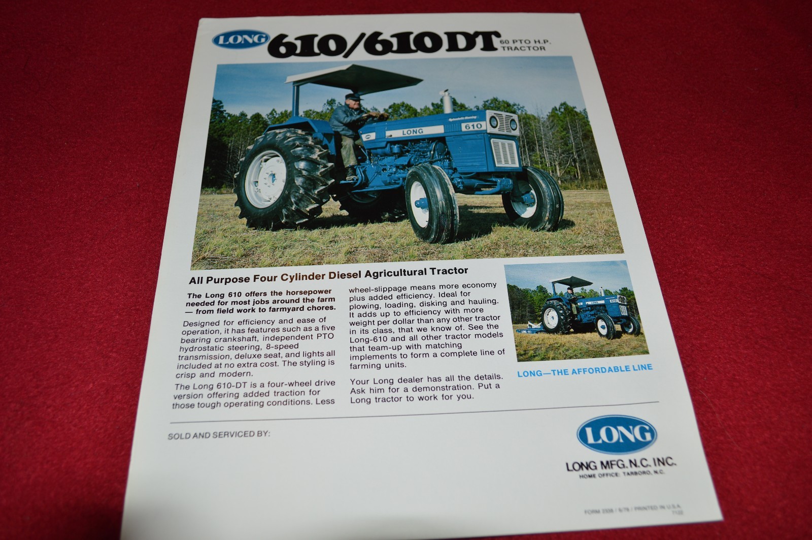 Long 610 610 DT Tractor Dealers Brochure 2338 6/79 LCOH