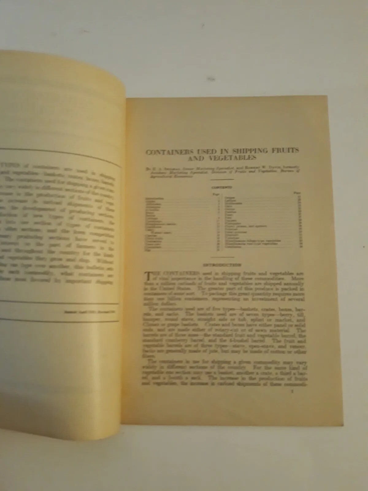 Vtg 1934 Containers used in shipping fruits and vegetables 1579 bulletin j10