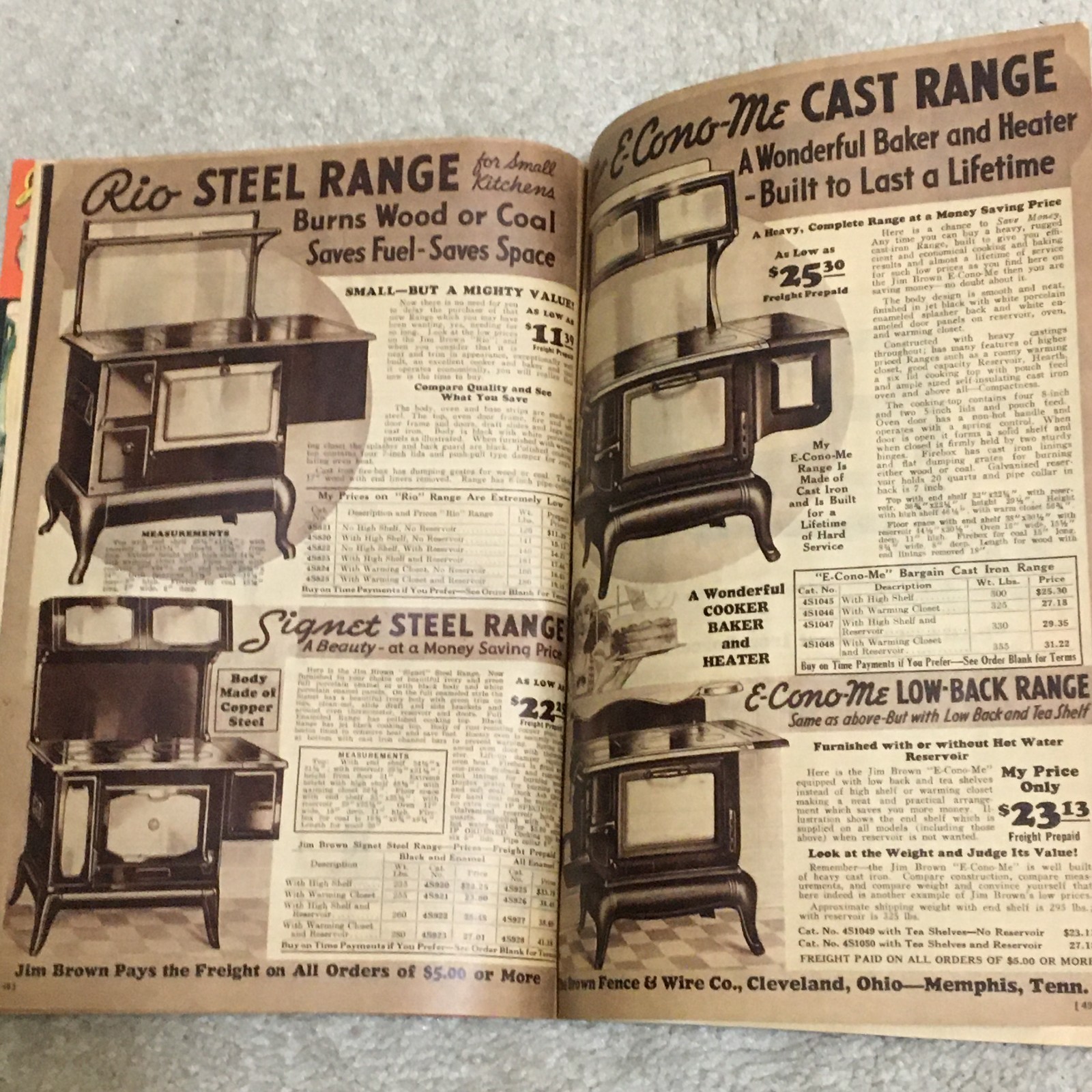 Vntg 1935 Jim Brown&rsquo;s Bargain Book Catalog, Tools Fence Heater Range Paint Roof