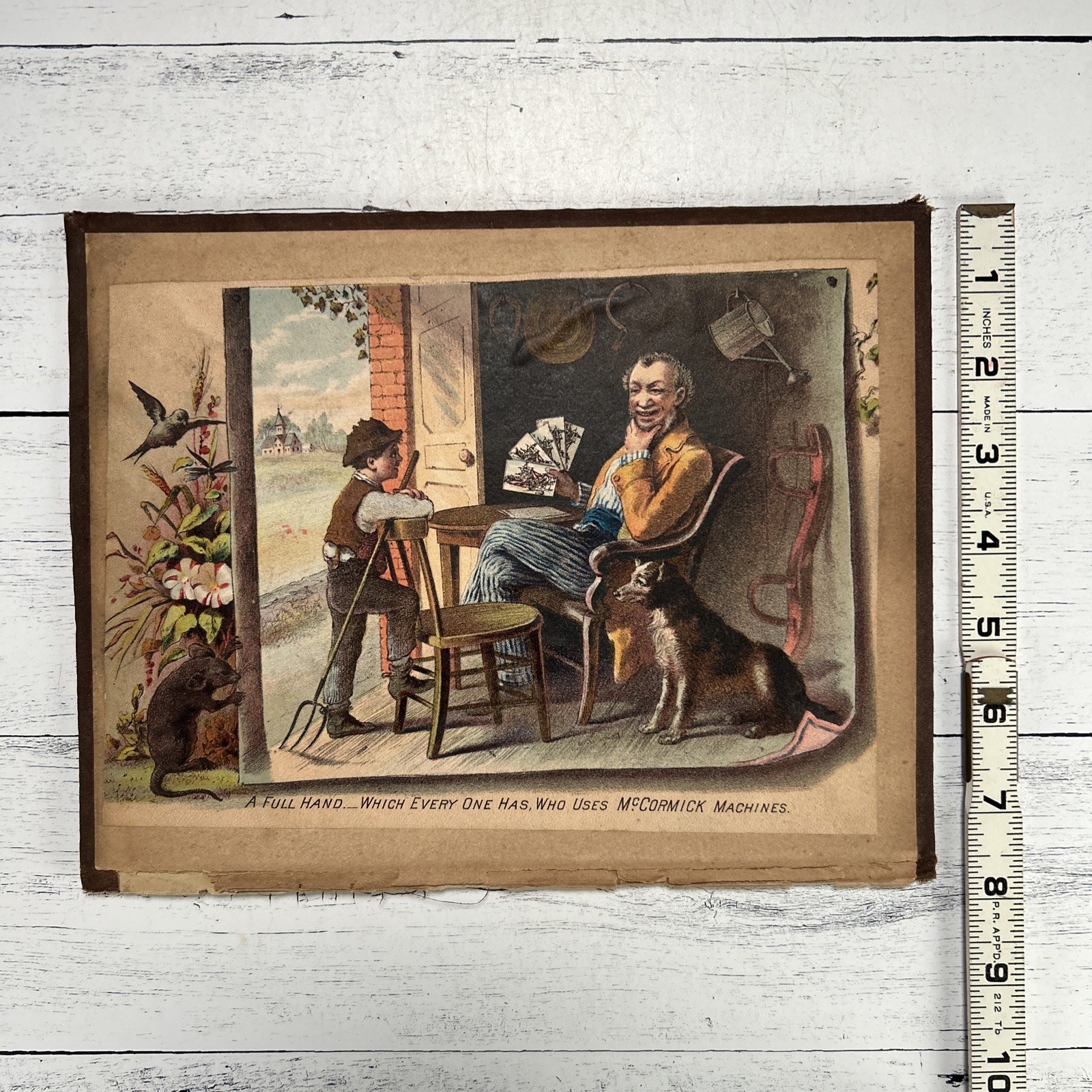 Antique McCormick Tractor Advertising Trade Card Farm Machinery 1880s Litho