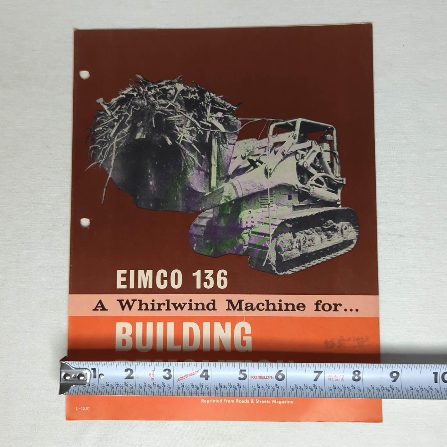 EIMCO 136 tractor dozer BUILDING DEMOLITION brochure
