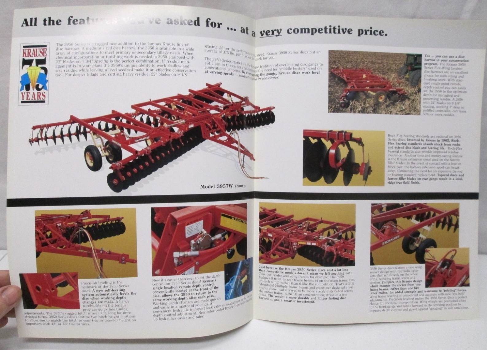 Krause Tandem Disc Harrow 3 Section 18-27 ft 3950 Series Flex Wing Brochure