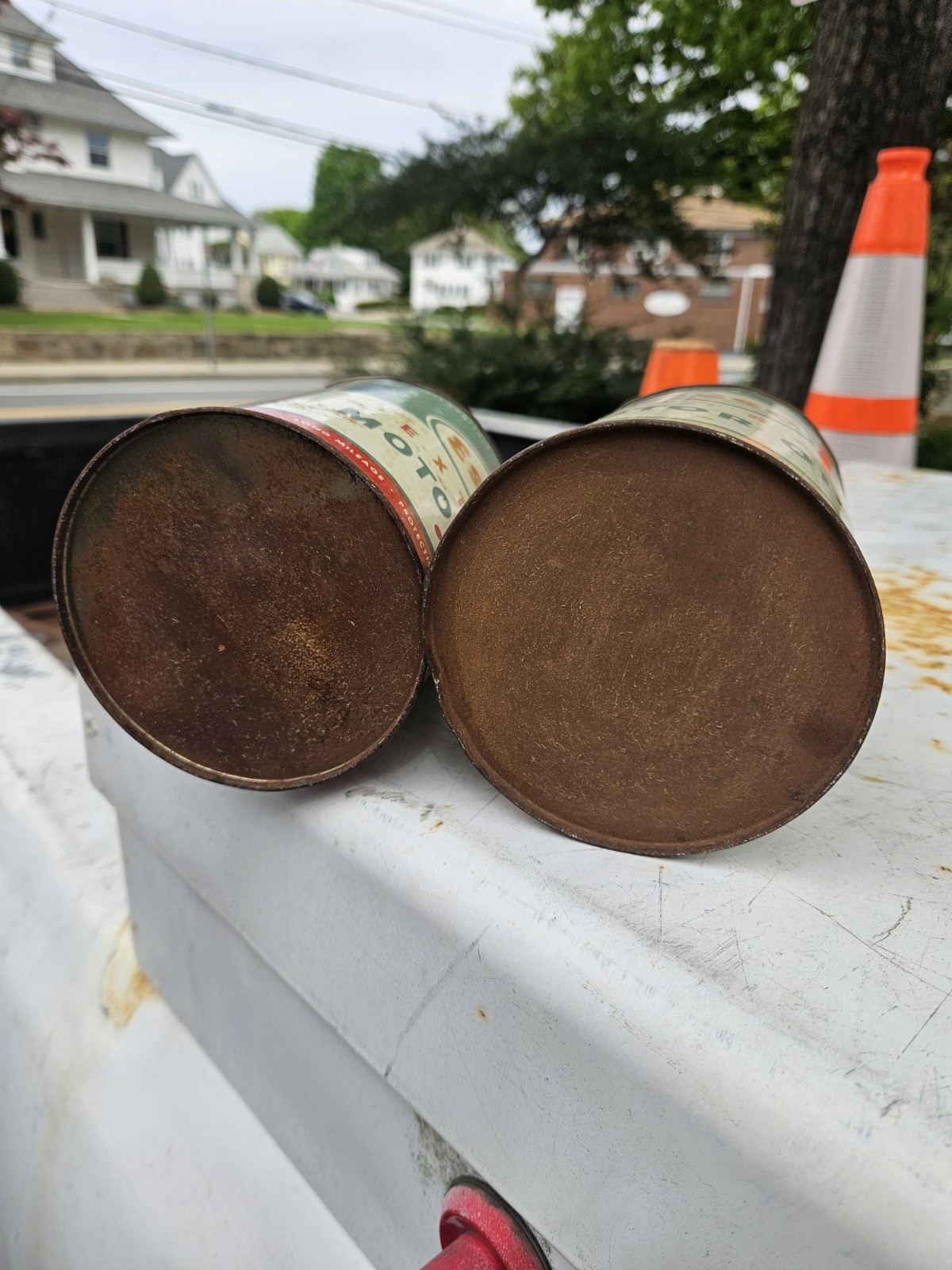 2 ESSO TOP CUT OPEN EMPTY Vintage Metal Cans