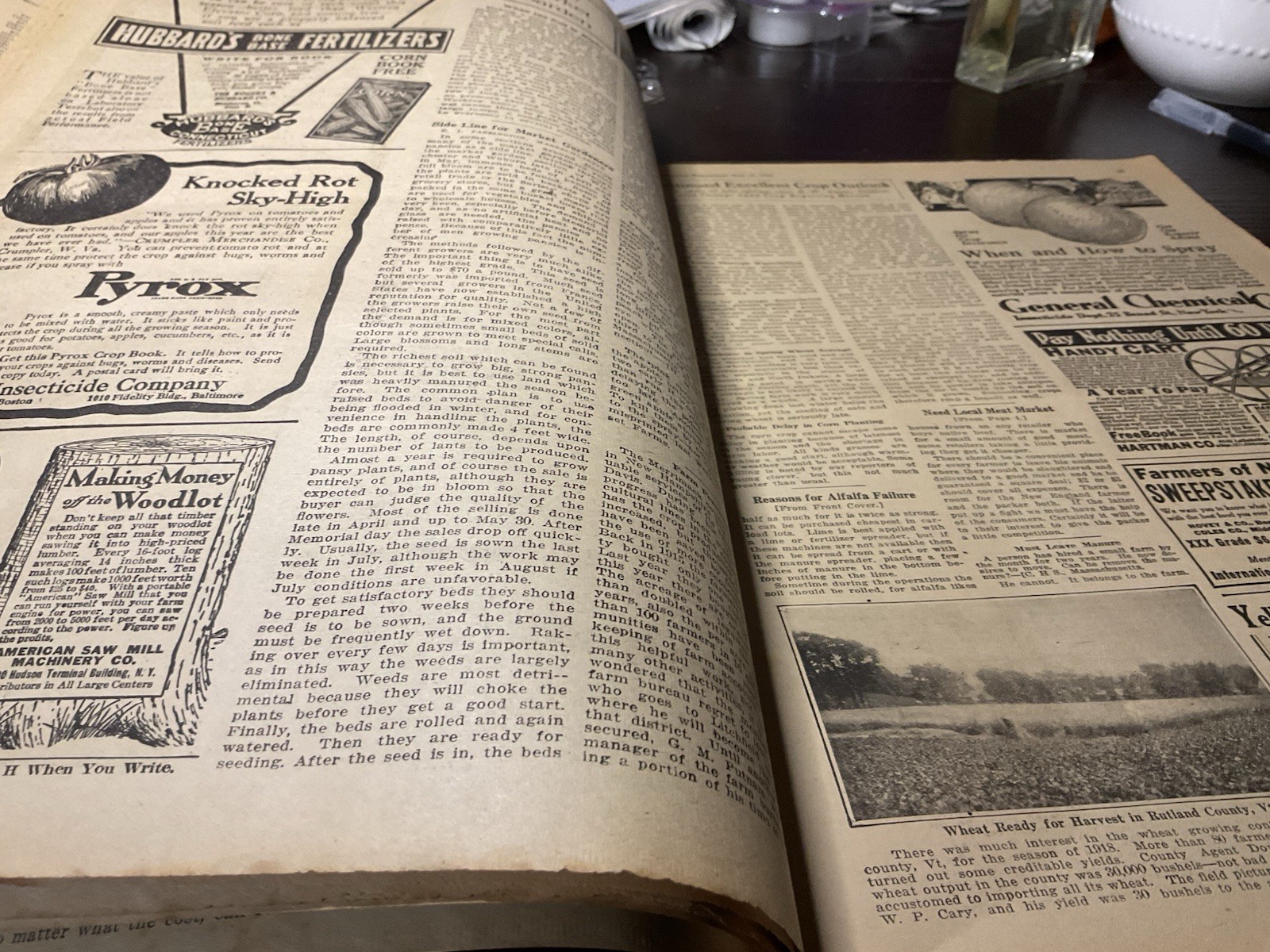 1919 New England Homestead Newspaper Growing Alfalfa Farm Ads Suitable For Frame